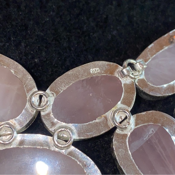 Exquisite Pink Quartz + Pink Topaz Artisan Handcrafted statement Necklace - Picture 13 of 17